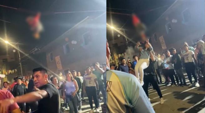 La Libertad: vecinos cuelgan a una gallina viva en plena yunza