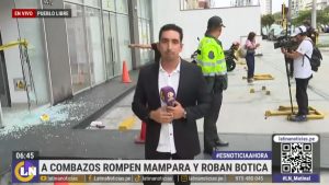 Pueblo Libre: delincuentes rompen mampara y roban botica | VIDEO