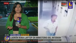 Ladrón roba laptop en sede del Ministerio del Interior