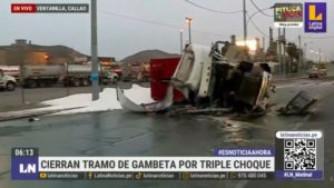 Triple choque en el Callao: gran congestión se registra en avenida Néstor Gambetta