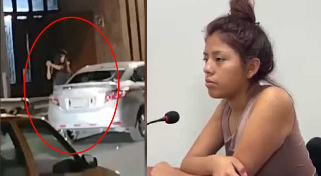 Mujer es detenida por romper lunas de auto que, habría creído, era de su pareja