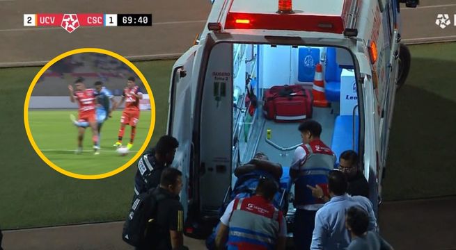 Yoshimar Yotún fue trasladado en ambulancia tras lesión en el UCV vs Cristal [VIDEO]