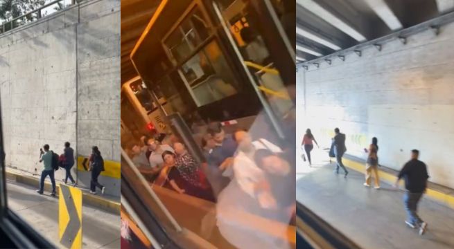 Reportan bus malogrado del Metropolitano y usuarios caminan por la pista | VIDEO