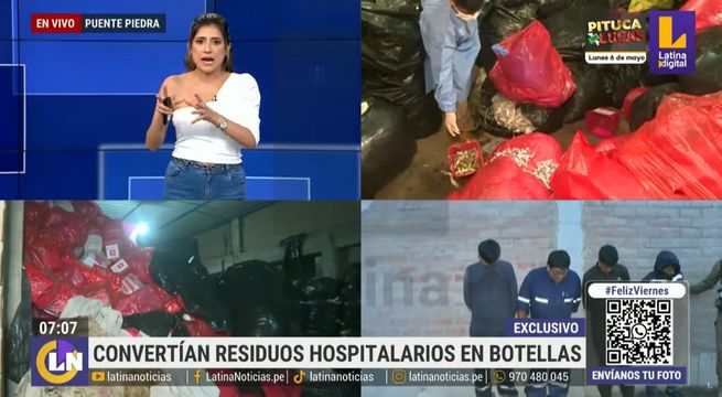 Banda reusaba residuos hospitalarios para ser convertido en botellas | VIDEO