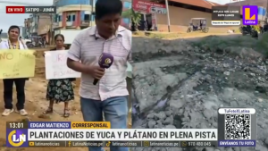 Vecinos cosechan yuca y plátano en calle ante demora en obra de pistas y veredas | VIDEO