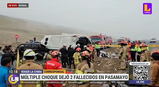 Choque múltiple deja dos muertos y alrededor de 40 heridos en Pasamayo