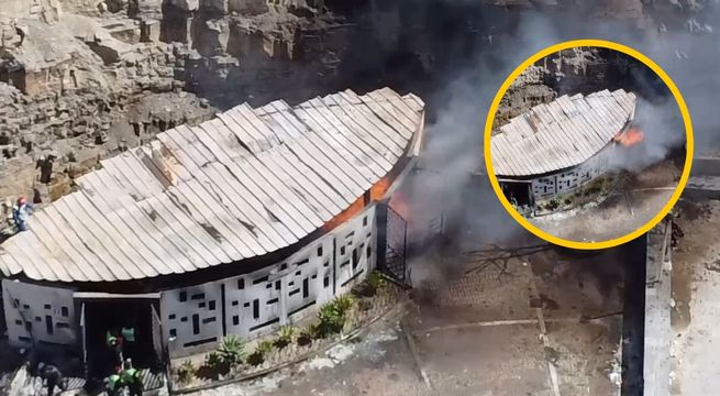 Arequipa: Santuario de la Vírgen de Chapi se incendió en medio de la celebración religiosa