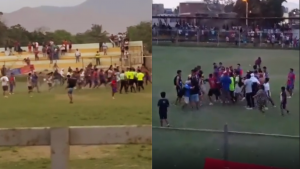 Partido de la Copa Perú termina en múltiple gresca entre dirigentes, jugadores e hinchas