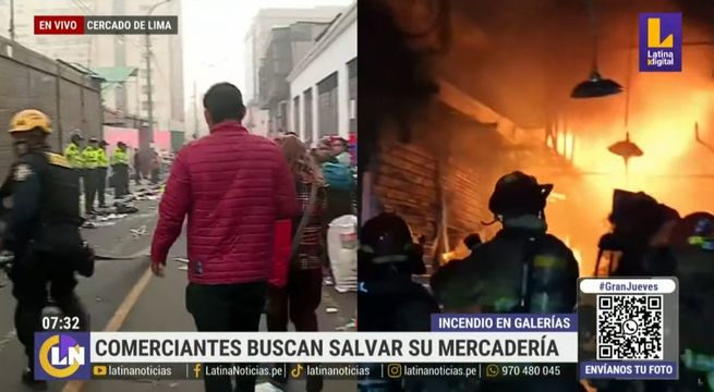 Cercado de Lima: nuevas imágenes del incendio en galería de Mesa Redonda | VIDEO