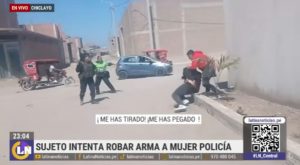 Mujer policía dispara a delincuente para defender a su compañera