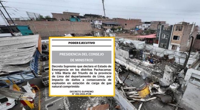 Declaran 30 días de estado de emergencia en Pachacámac y Villa María del Triunfo por explosión
