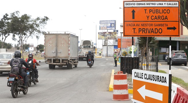 Nuevo plan de desvío vehicular en el Callao por obras en el Ramal de la Línea 4 del Metro de Lima