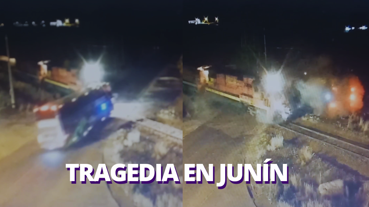 La Oroya: momento exacto del choque entre tren y bus que dejó cuatro muertos | VIDEO