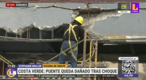 Cierran tramo de la Costa Verde por puente dañado tras choque de tráiler | VIDEO