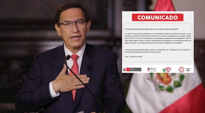 Procuraduría pide reabrir investigación contra Martín Vizcarra por compra de pruebas COVID