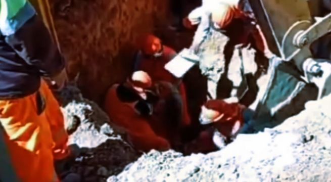 Trabajador sepultado en obra es rescatado con vida por sus compañeros