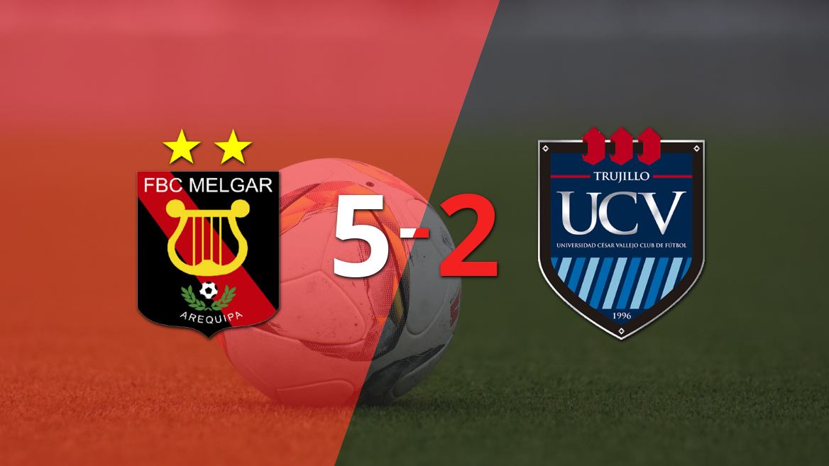 Bernardo Cuesta y Jefferson Cáceres se despachan con dobletes en la victoria 5-2 de Melgar a César Vallejo