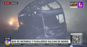 Bus se incendia y provoca choque múltiple en variante Pasamayo | VIDEO