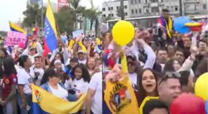 Venezolanos se concentran en el Centro de Lima para exigir elecciones limpias en su país