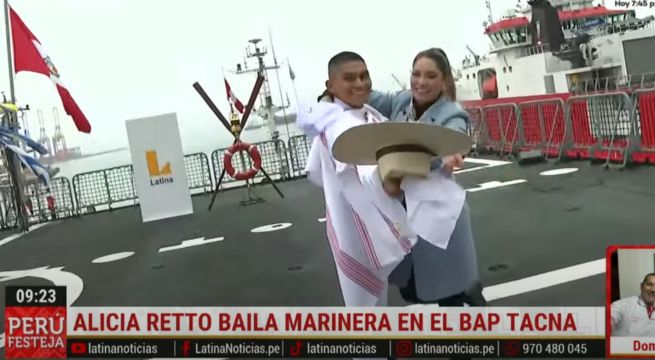 Alicia Retto bailó marinera en el BAP Tacna: «Estoy emocionada»