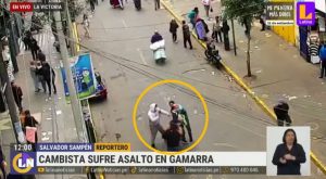 Gamarra: golpean y asaltan a cambista a plena luz del día | VIDEO