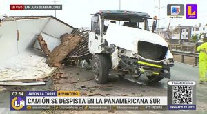 Camión se despista en plena Panamericana Sur