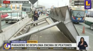 Paradero se desploma y deja peatones heridos en Centro de Lima