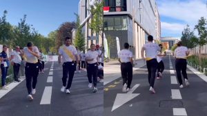 Stefano Peschiera aprende Marcha Atlética con Evelyn Inga en París 2024