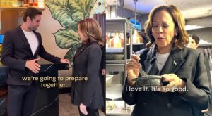 Kamala Harris: candidata presidencial de EE. UU. prueba comida peruana en Nueva York