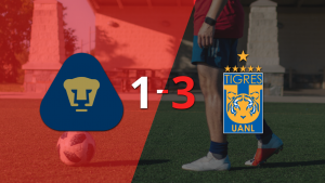 Tigres logró dar vuelta el marcador y vencer 3-1 a Pumas UNAM