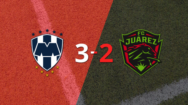 CF Monterrey gana 3-2 a FC Juárez con doblete de Sergio Canales