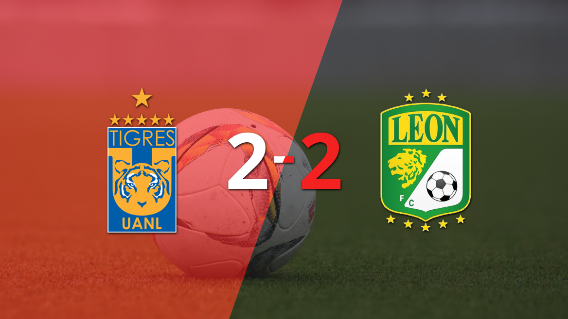 Empate agónico de Tigres ante León con un decisivo gol de Juan Brunetta