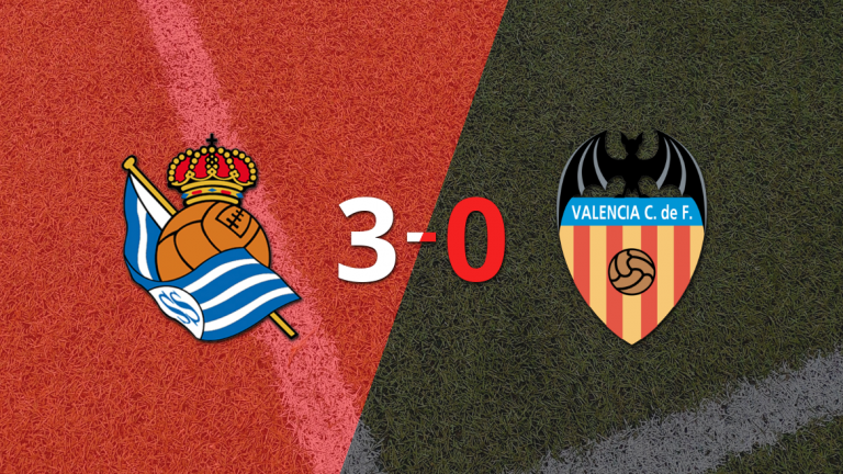 Real Sociedad golea 3-0 a Valencia y Orri Óskarsson firma doblete