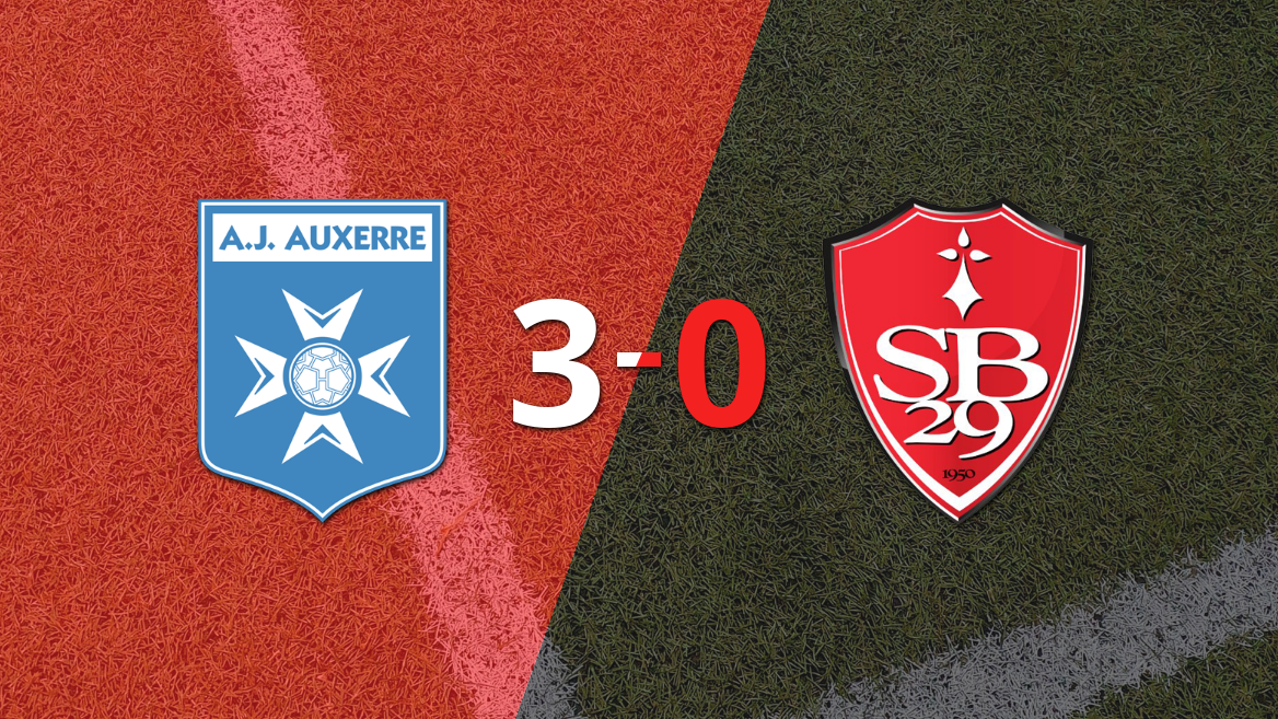 Tranquila victoria de Auxerre por 3 a 0 frente a Stade Brestois