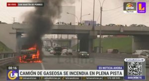 Camión de gaseosa se incendia en plena pista en San Martín de Porres