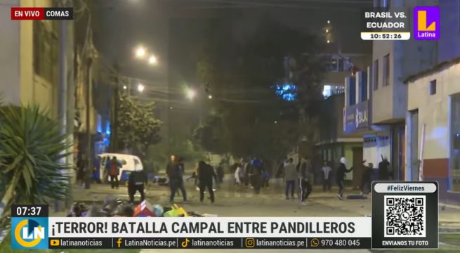 Comas: imágenes exclusivas de trifulca entre pandilleros a pocas cuadras de comisaria