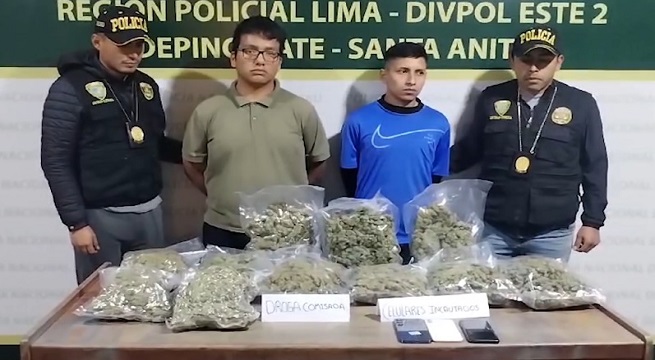 Miembro de las Fuerzas Armadas detenido con 5 kilos de marihuana en Ate Vitarte