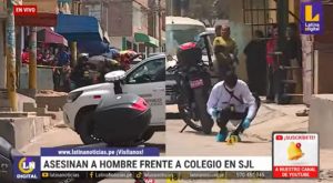 Hombre es asesinado de 20 disparos en puerta de colegio de San Juan de Lurigancho