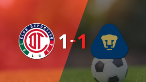 Toluca FC no pudo en casa ante Pumas UNAM y empataron 1-1