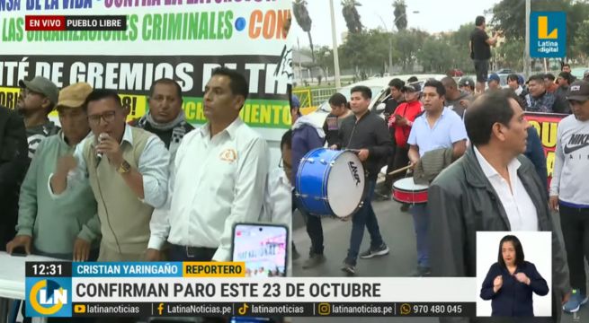 Confirman paro nacional para este miércoles 23 de octubre