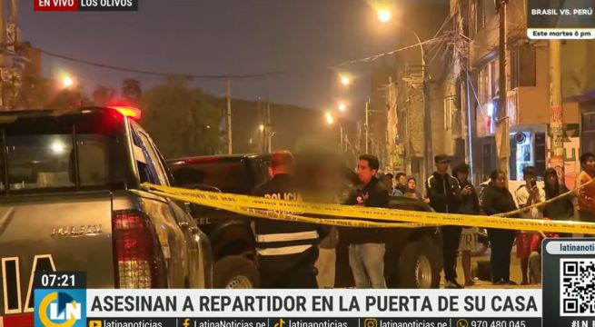 Los Olivos: repartidor de delivery es asesinado a balazos en la puerta de su casa