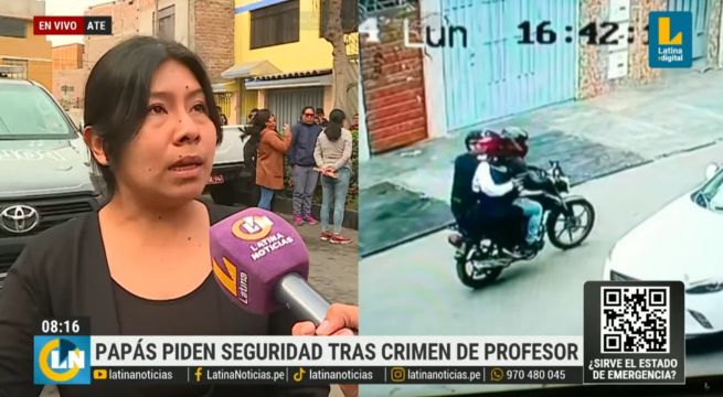 Escolares cuidaban puerta del colegio donde profesor fue asesinado, según madre de familia