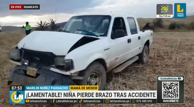 Huancayo: niña pierde un brazo tras aparatoso choque de conductor ebrio