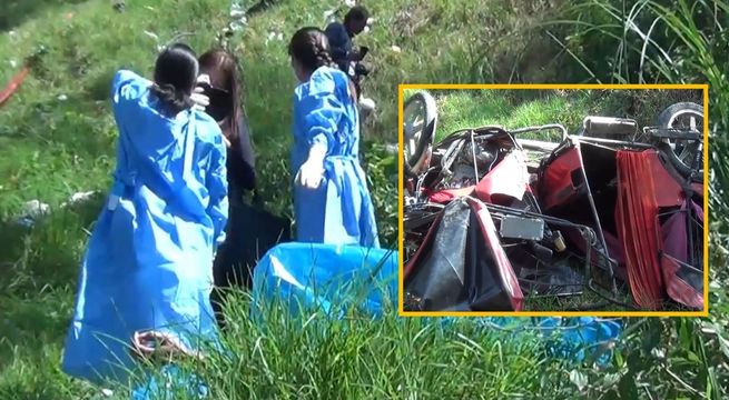 Menor muere en mototaxi que se desbarrancó a abismo de 100 metros