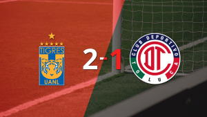 Tigres consiguió una victoria por 2 a 1 ante Toluca FC