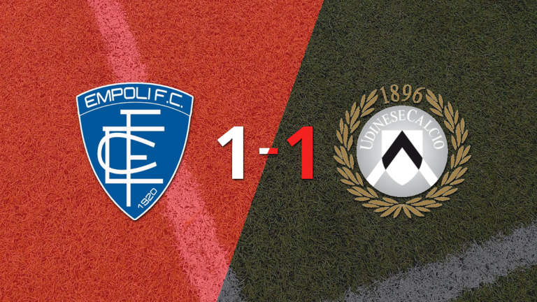 Empoli y Udinese se repartieron los puntos en un 1 a 1