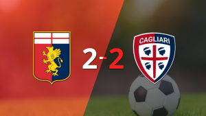 Con un gol agónico, Roberto Piccoli sentenció el empate entre Cagliari y Genoa