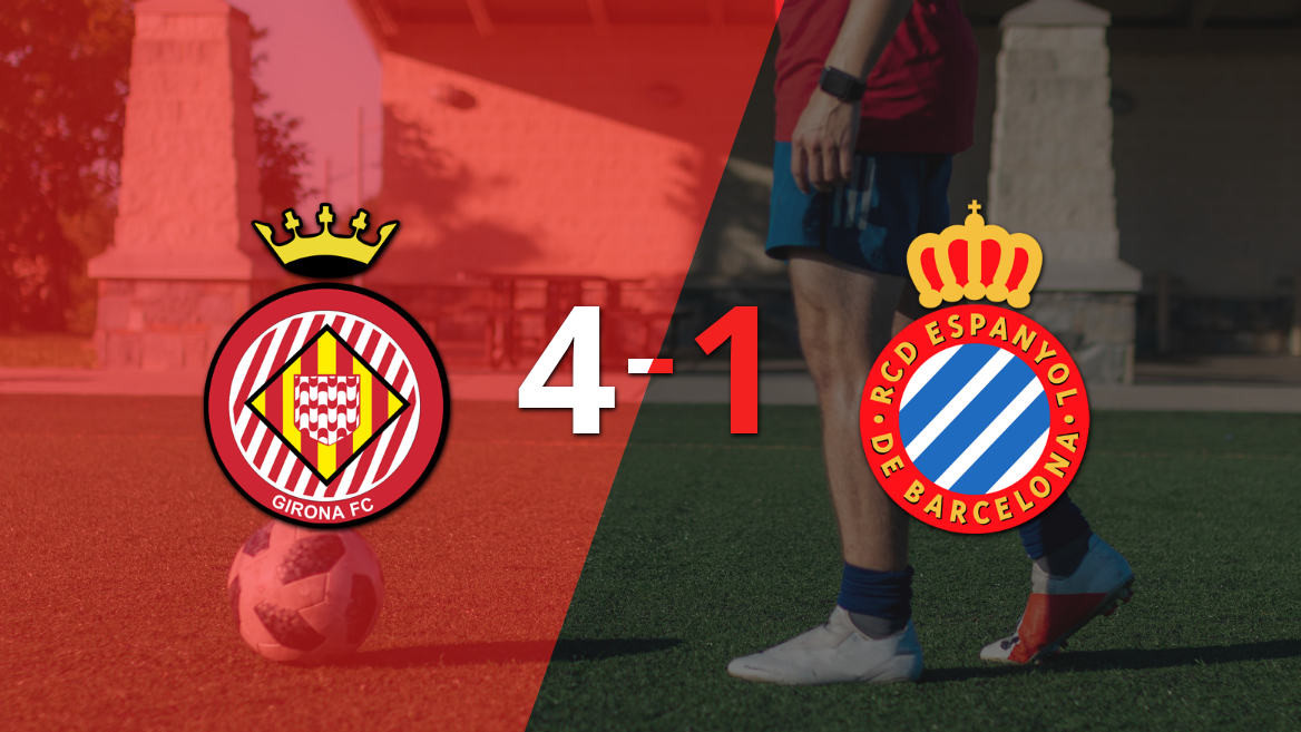 Bojan Miovski impulsó la victoria de Girona frente a Espanyol con dos goles