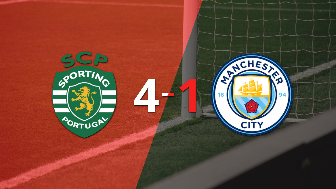 Sporting Lisboa se impone con goleada 4 a 1 a Manchester City tras remontada