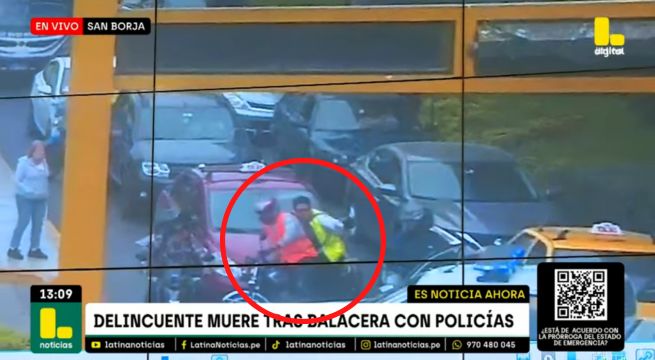 San Borja: Cámaras de seguridad captaron el momento donde delincuente dispara a policía [VIDEO]